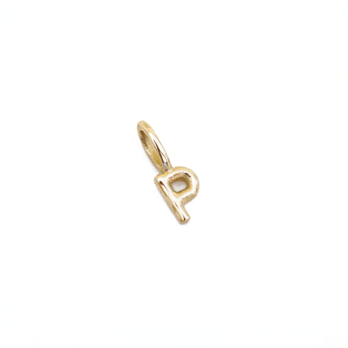 P ~ Alphabet Charm in Yellow Gold
